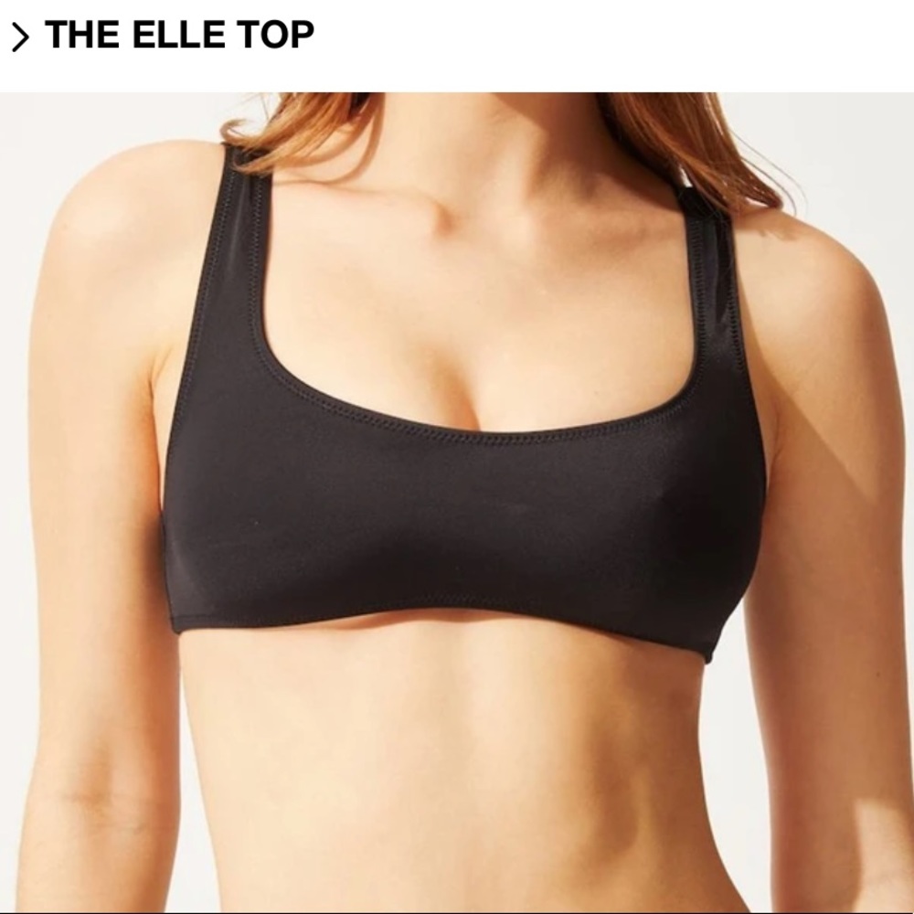 Solid & Striped Elle Bikini Top in Black